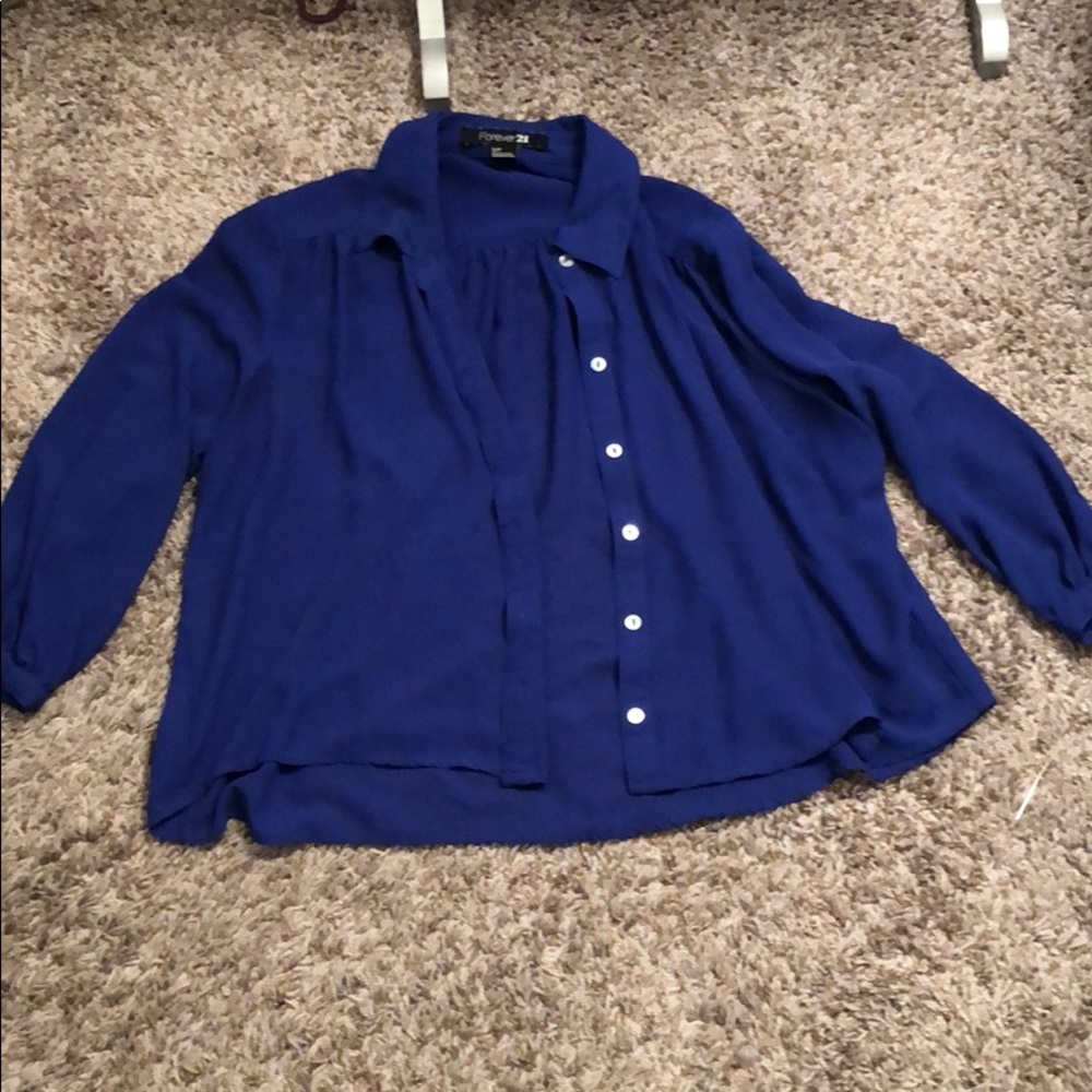 🌼4/$20 Forever 21 blue blouse